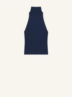 BLOUSE COL FOULARD SANS MANCHES