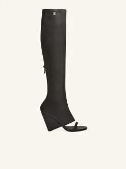 BOTTES COMPENSÉES OBLIQUES EN CUIR
