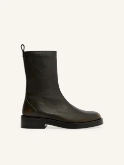 BOTTES EN CUIR PATINÉ