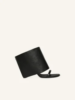 MULES COMPENSÉES OBLIQUES EN CUIR